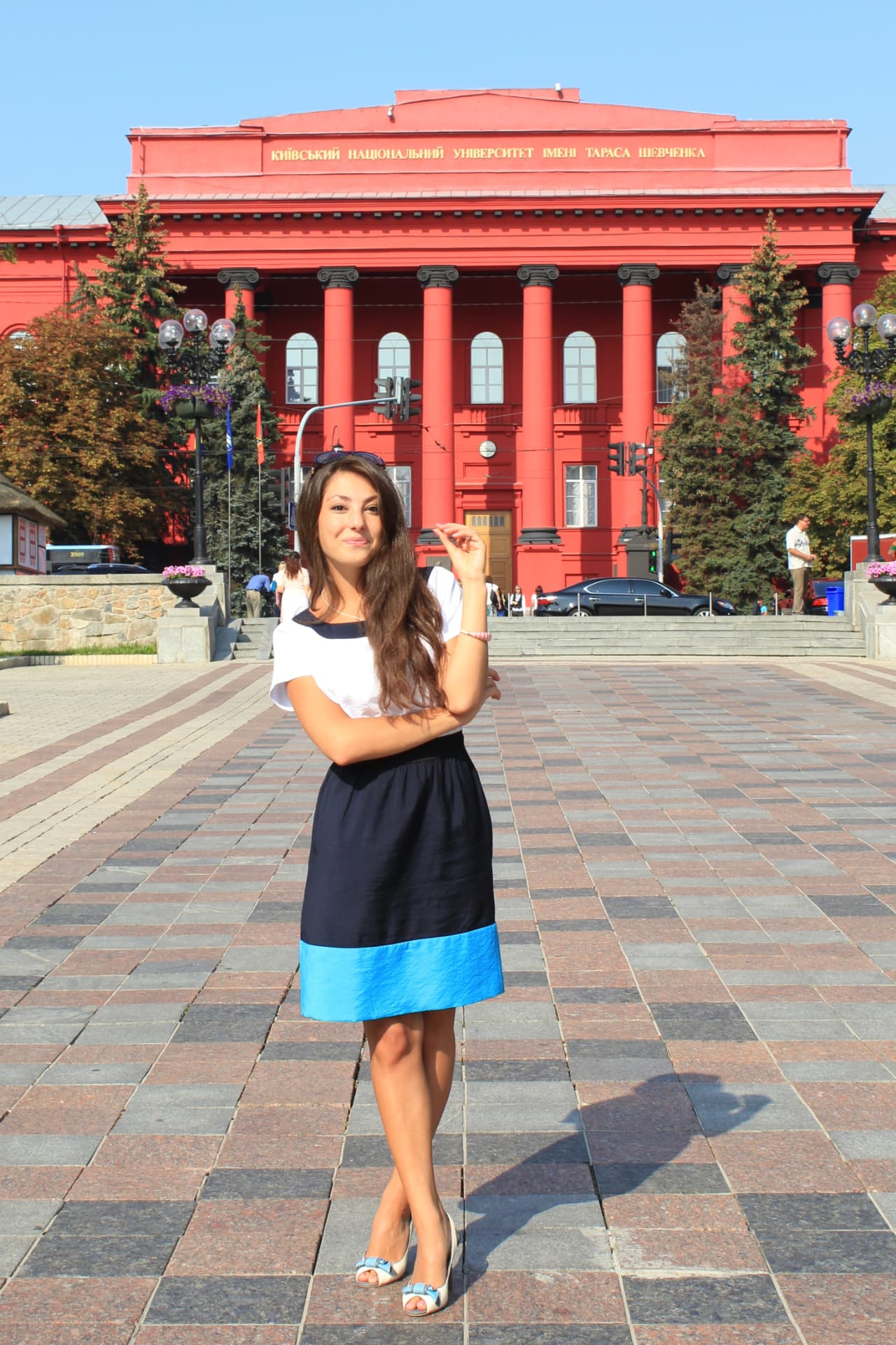 Radmila by the building of Taras Shevchenko National University of Kyiv.